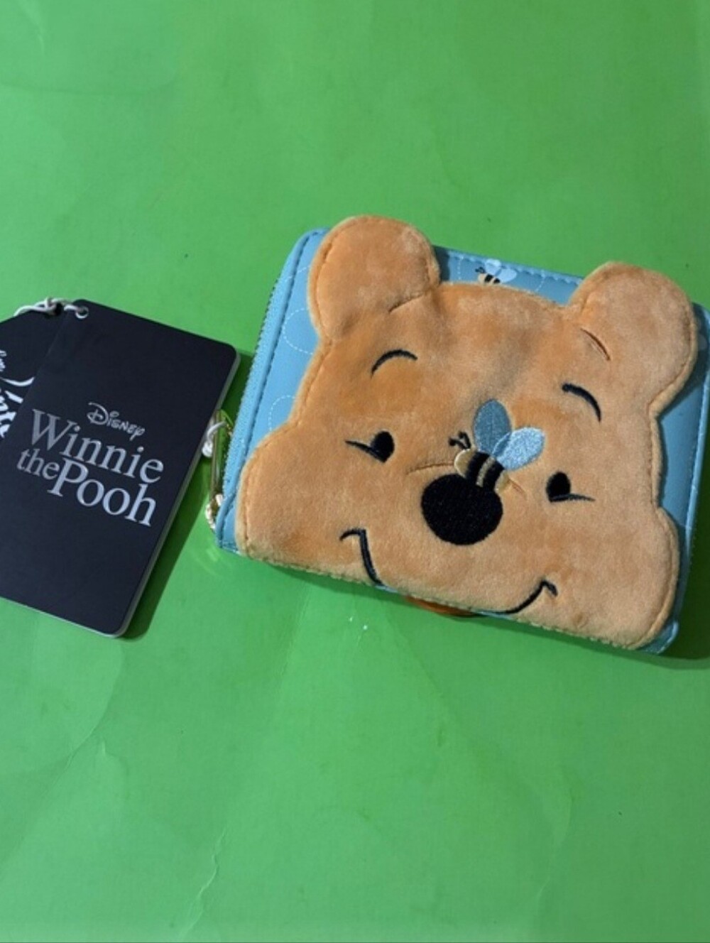 Winnie the Pooh Loungefly Plush Zip Wallet, Sz 5"x4", NWT